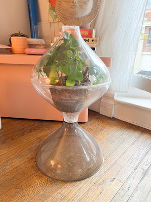 Vintage 1970’s Plastic Space Age Tulip Bubble Terrarium Stand