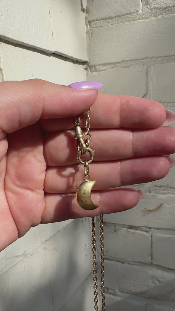 
            
                Load and play video in Gallery viewer, Vintage Solid 18k Gold Puffy Moon Charm
            
        