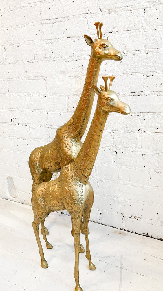 Vintage Brass Giraffes