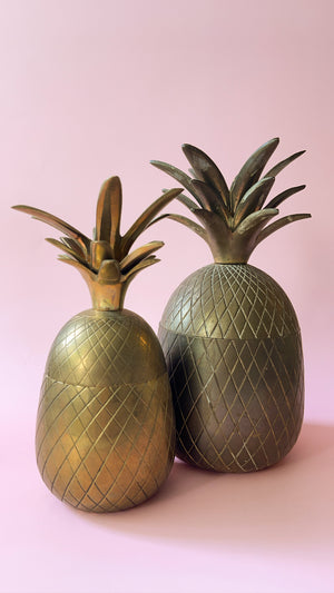 Vintage Brass Lidded Pineapple Jars