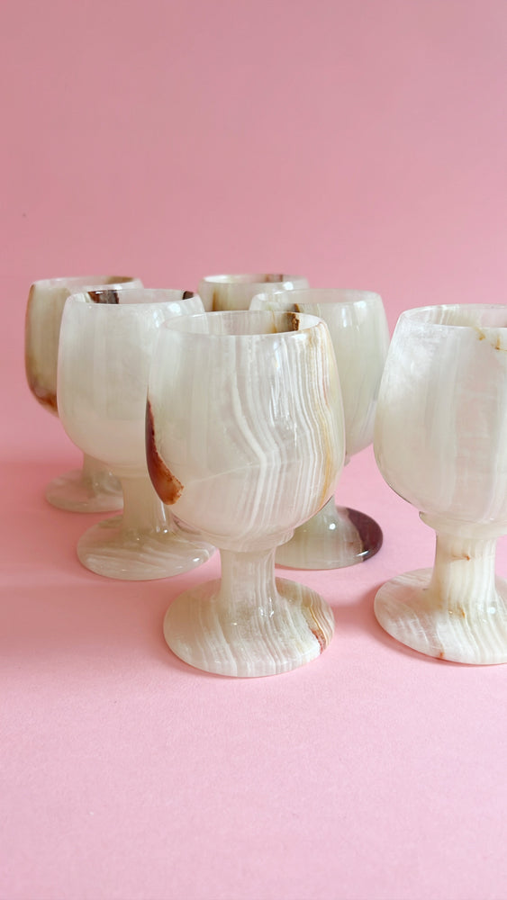 Vintage Onyx Wine Glasses