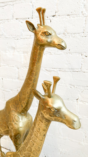 Vintage Brass Giraffes