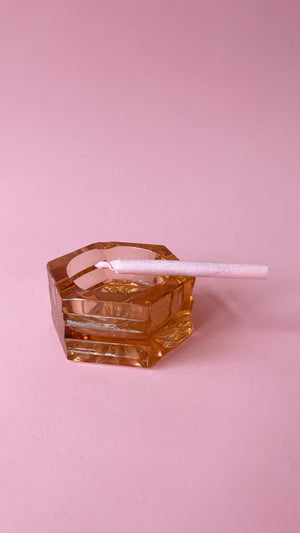 Vintage Hexagon Glass Ashtray