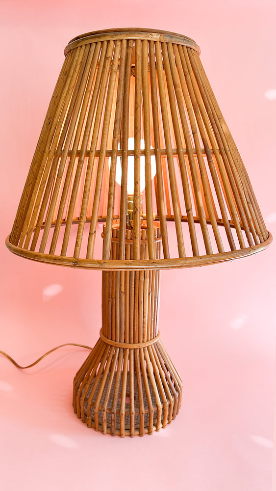 Vintage Rattan Table Lamp