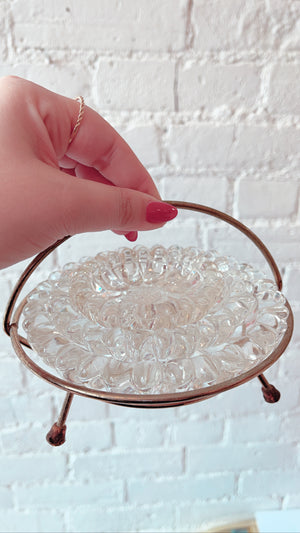 Vintage Hazel Atlas Nesting Crystal Ashtrays with Stand