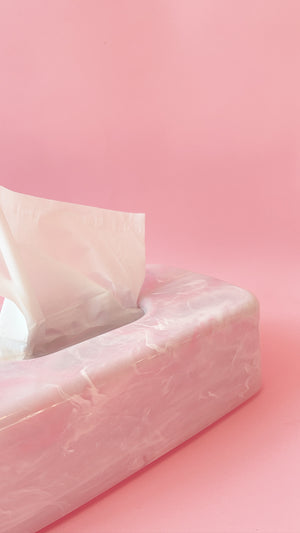 Vintage Plastic Marbled Tissue Box