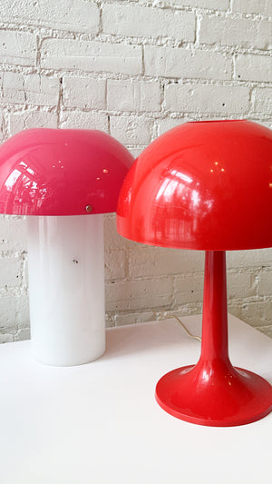 Space Age 1970's Vintage Pink Plastic Mushroom Lamp