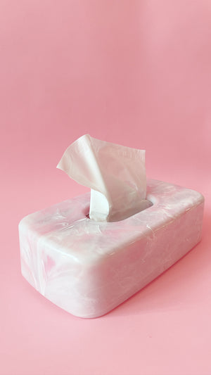 Vintage Plastic Marbled Tissue Box