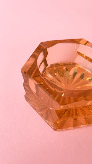 Vintage Hexagon Glass Ashtray