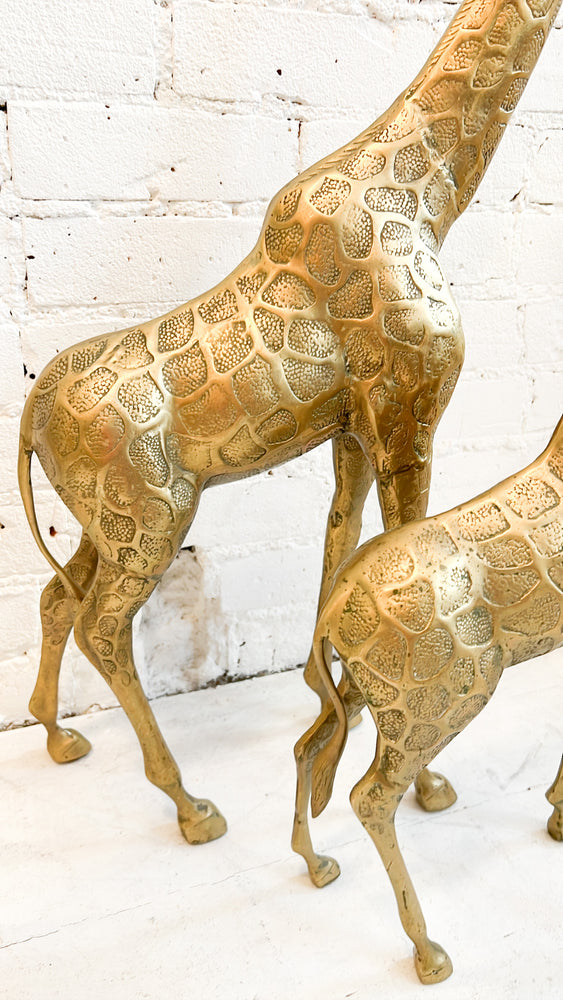 Vintage Brass Giraffes