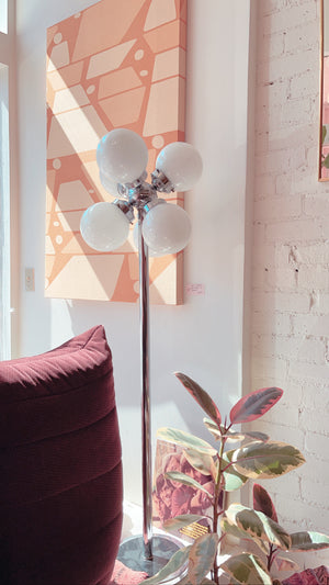 Mid Century 6 Globe Chrome Floor Lamp