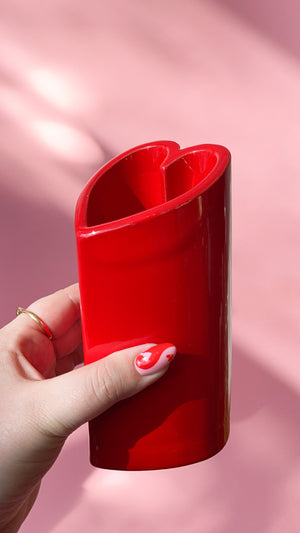 Vintage Ceramic Heart Column Vase