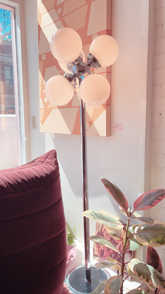 Mid Century 6 Globe Chrome Floor Lamp