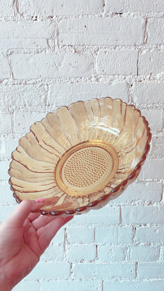 1960s Anchor Hocking Sunflower Serving Bowl