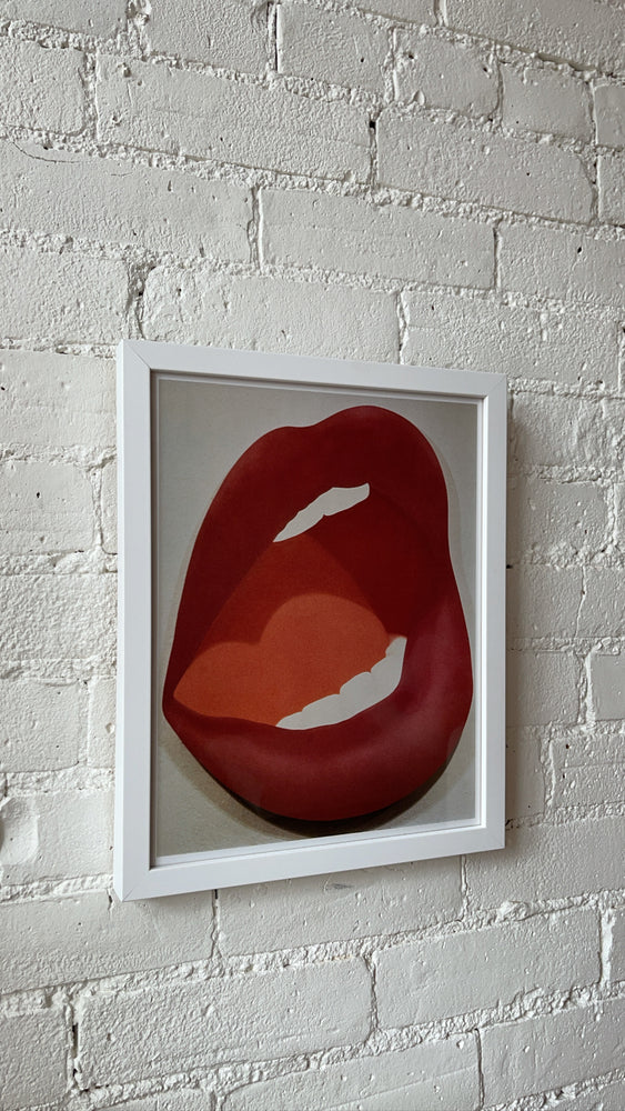 Framed Vintage Lips Print
