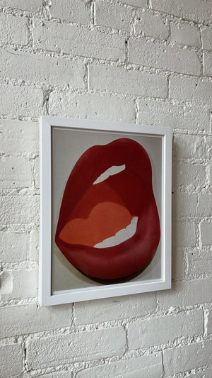 Framed Vintage Lips Print