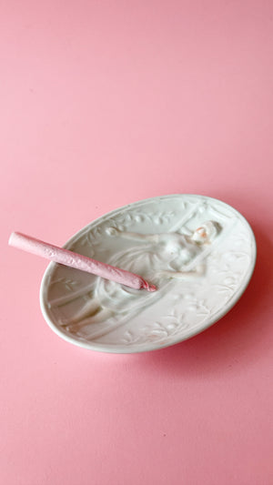 Vintage Naughty Ceramic Lady Double Sided Ashtray