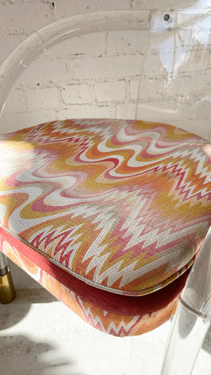 Vintage Lucite Chair with Brass