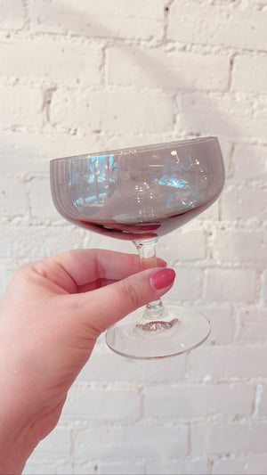 Vintage Smoked Coupe Glasses