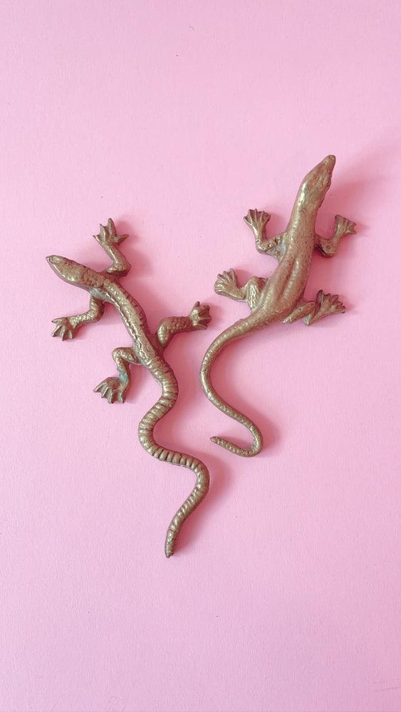 Vintage Brass Lizards Pair