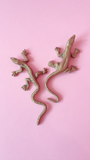 Vintage Brass Lizards Pair