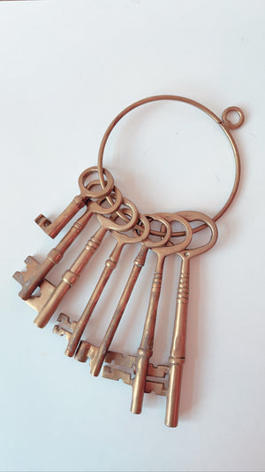 Vintage Brass Skeleton Keys