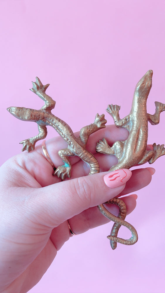 Vintage Brass Lizards Pair
