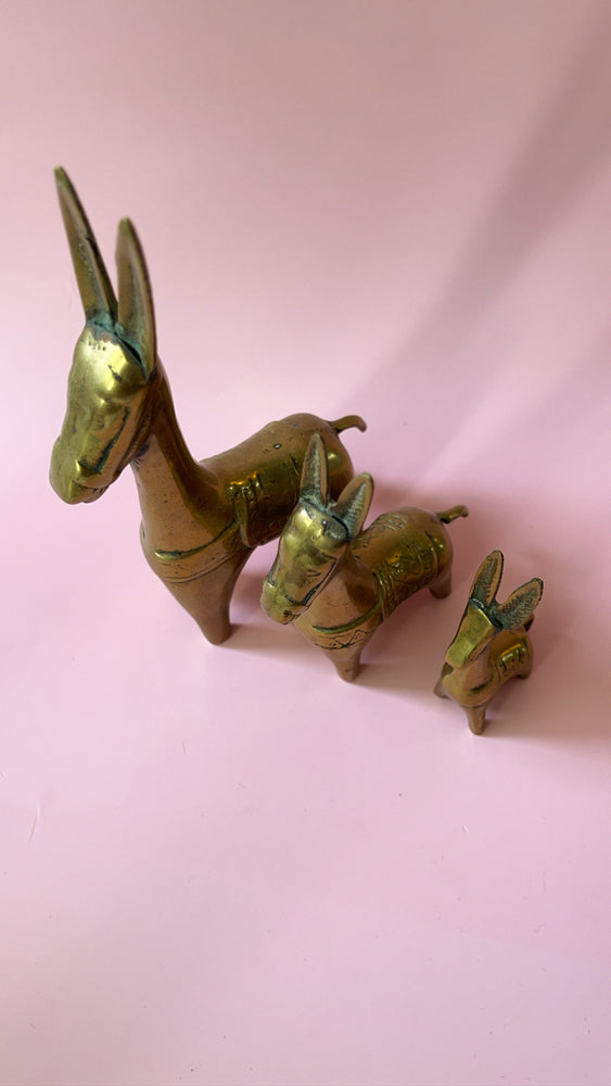 Vintage 1970's Brass Llama Set