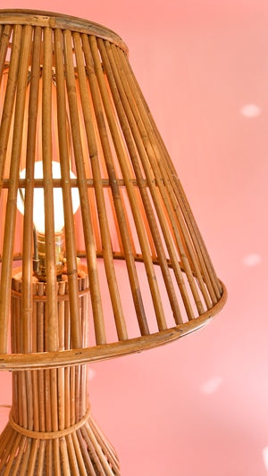 Vintage Rattan Table Lamp