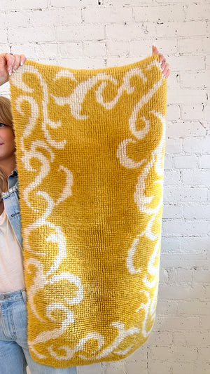 Vintage Mid Century Mustard Rug