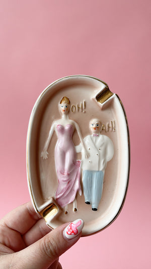 Vintage 1950's Naughty Double Sided Ashtray