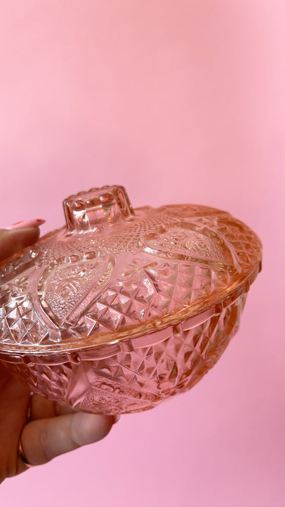 Vintage Depression Glass Candy Jar