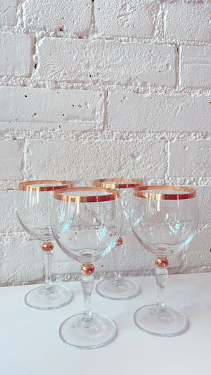 Vintage Gold Rimmed Wine Glasses