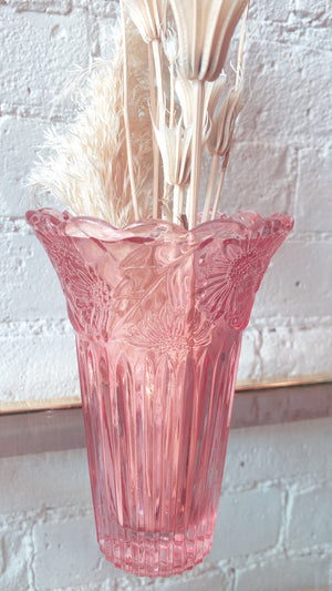 Vintage Pink Sunflower Vase