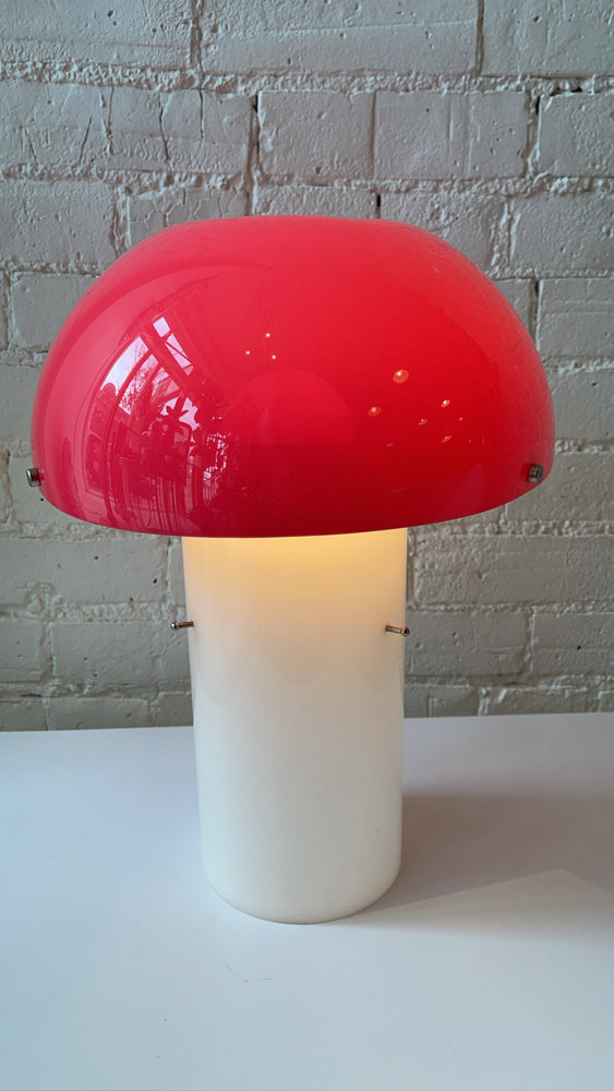 Space Age 1970's Vintage Pink Plastic Mushroom Lamp