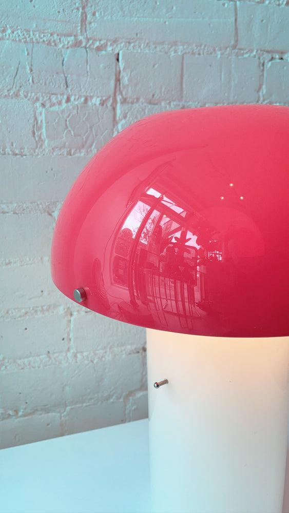 Space Age 1970's Vintage Pink Plastic Mushroom Lamp