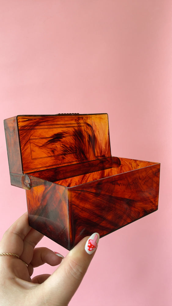 Art Deco Tortoiseshell Acrylic Box