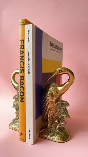Vintage Brass Heron Bookends