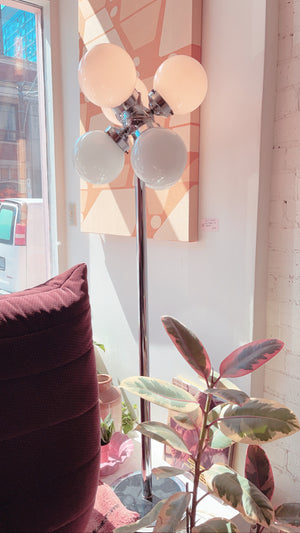Mid Century 6 Globe Chrome Floor Lamp