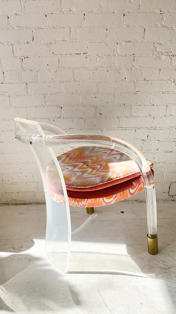 Vintage Lucite Chair with Brass