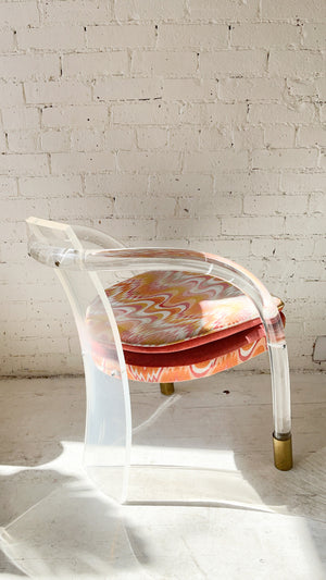 Vintage Lucite Chair with Brass