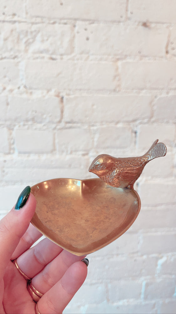 Vintage Brass Bird Dish