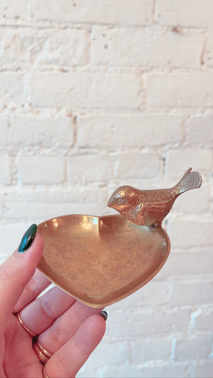Vintage Brass Bird Dish