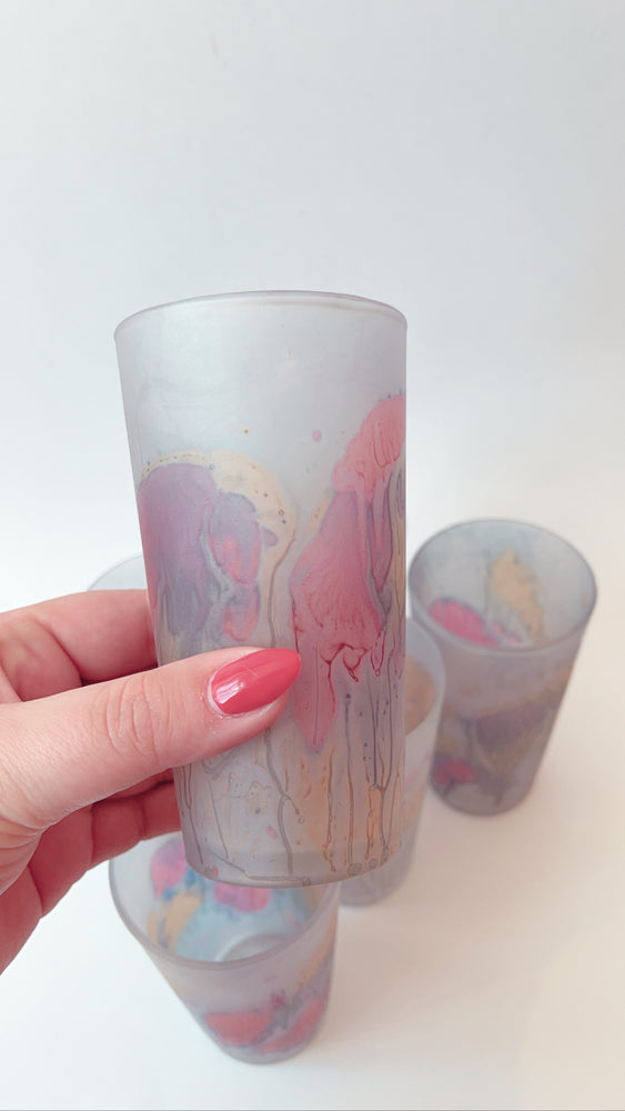 Vintage Frosted Juice Glasses