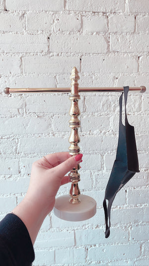 Vintage Marble and Brass Coloured Mask Holder