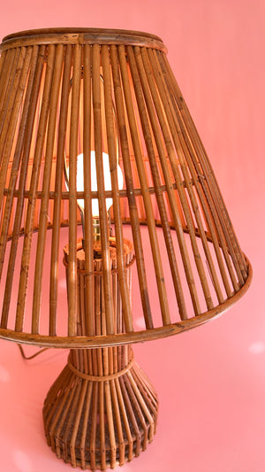 Vintage Rattan Table Lamp