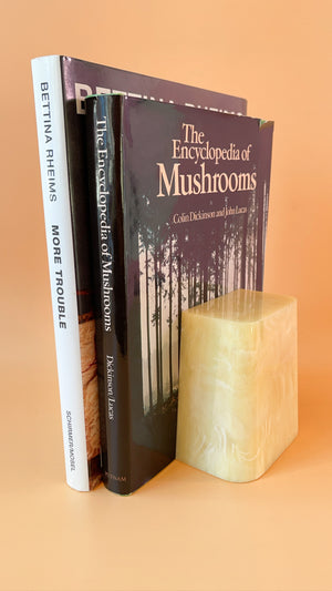 Vintage Yellow Alabaster Bookends