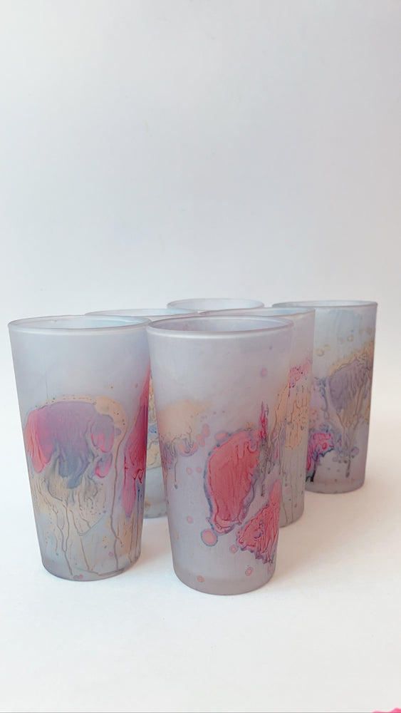 Vintage Frosted Juice Glasses