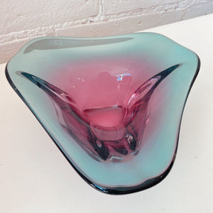 Vintage Ombre Art Glass Dish