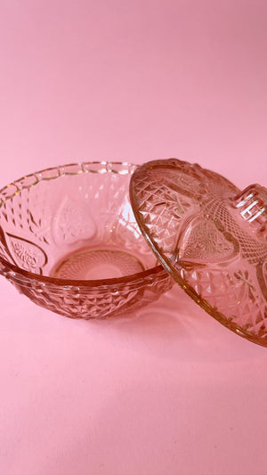 Vintage Depression Glass Candy Jar